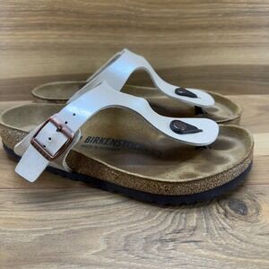 Birkenstock Gizeh Womens 6 W EU 37 Pearl White Flip Flop Sandals
